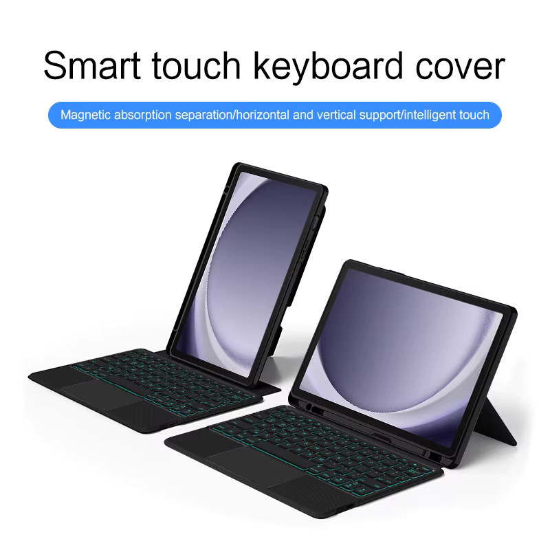 AJIUYU Smart Magic Tastaturhülle mit Touchpad für Samsung Galaxy Tab A9+ 11 Zoll (SM-X210, X216B, X218U), Farbe: Schwarz - Bild 2