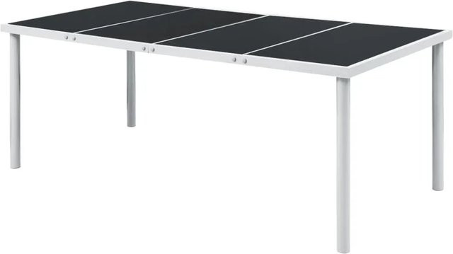 vidaXL Gartentisch aus Stahl mit Glasplatte in Schwarz für Garten und Terrasse, B/T/H: 190 x 90 x 74 cm - Bild 1