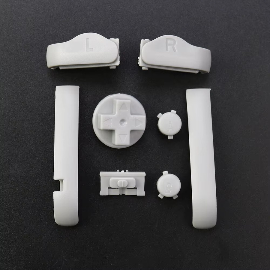 JCD Ersatzteil-Set für Gameboy Advance mit A B L R D-Pad und Power ON/OFF Tasten in Transparent - Bild 2