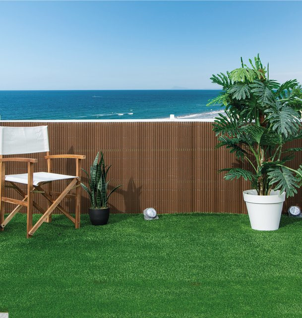 Sichtschutzmatte aus PVC in Bambusoptik, Farbe Braun, B x H: 300 x 150 cm - Bild 1
