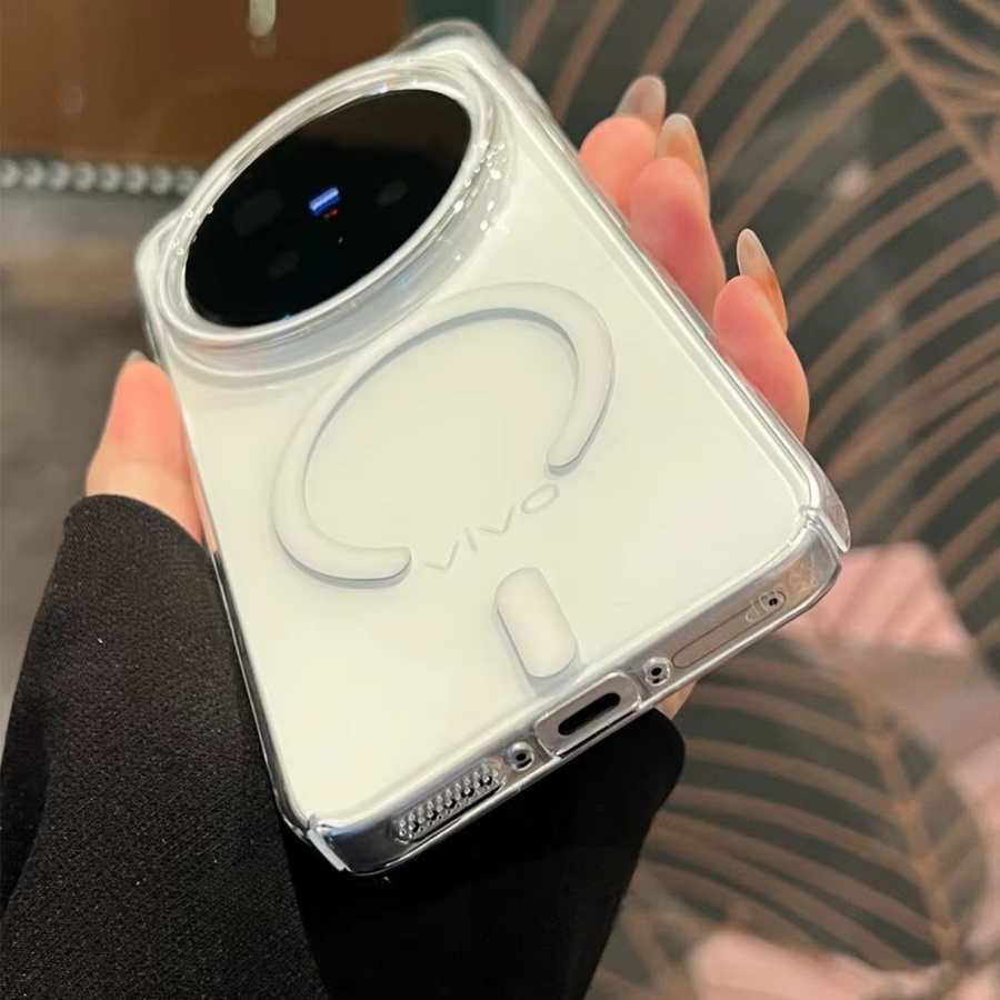 Magnetische Vivo Handyhülle aus transparentem HD Clear Hard PC mit MagSafe Unterstützung für kabelloses Laden, Stoßfeste Schutzhülle in Blau - Bild 4