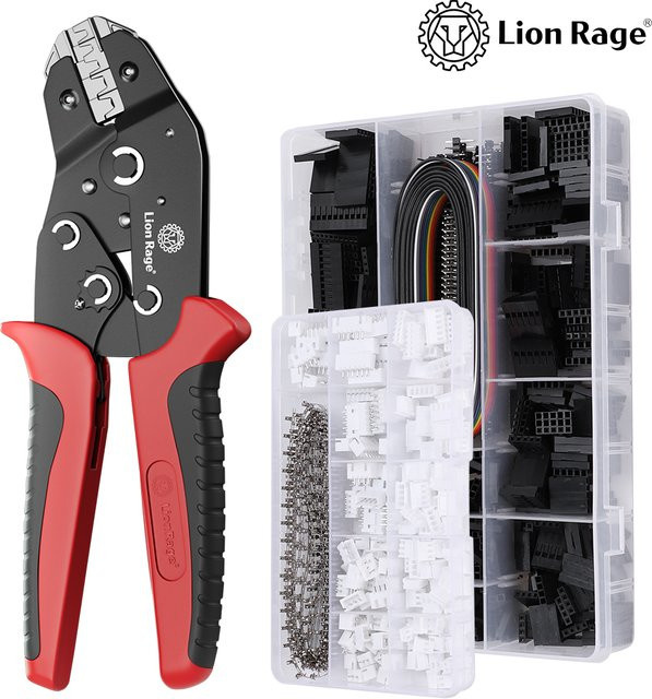 Lion Rage Crimp-Minenwerkzeug SN-68B Pro Drahtratszange in Rot für PH2.0/XH2.54/2.8/3.0/3.96/KF2510/JST Terminals, 0,08–1,5 mm2/AWG28–16 - Bild 1