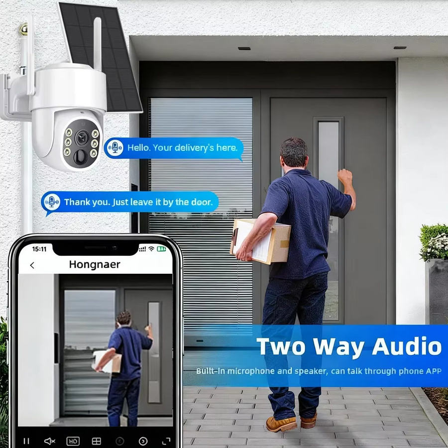 Tuya 5MP Wifi PTZ Solar Kamera mit PIR Erkennung und Farb-Nachtsicht für Outdoor Home Security in Weiß - Bild 5