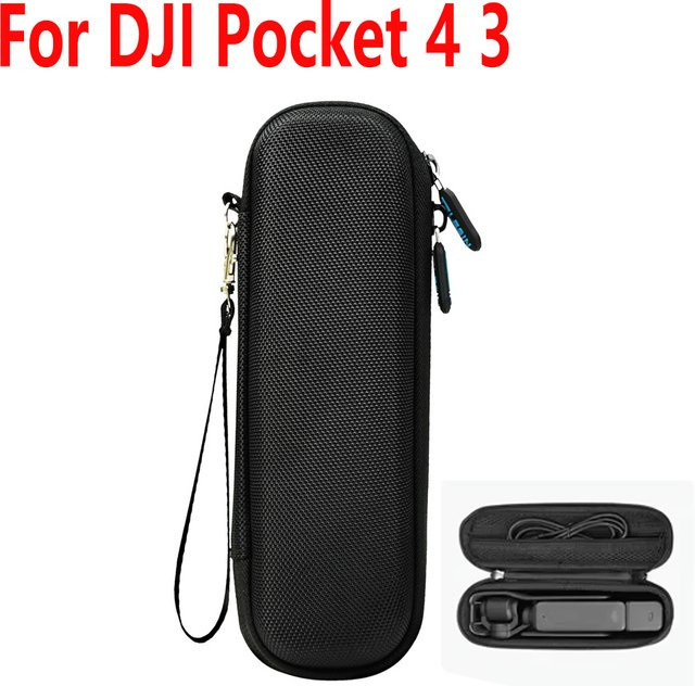 Desiontal Aufbewahrungstasche für DJI Osmo Pocket 3 und Pocket 4, Tragetasche mit Karabiner, Schwarz - Bild 1