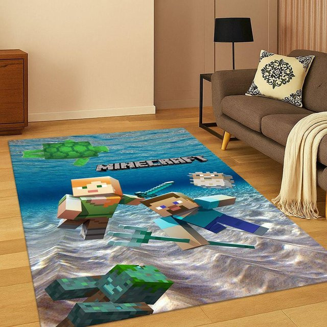 WEN-july Pixelspiel Teppich für Kinder, rutschfester und waschbarer Kinderteppich in Mehrfarbig, B: 150 cm, T: 100 cm - Bild 1