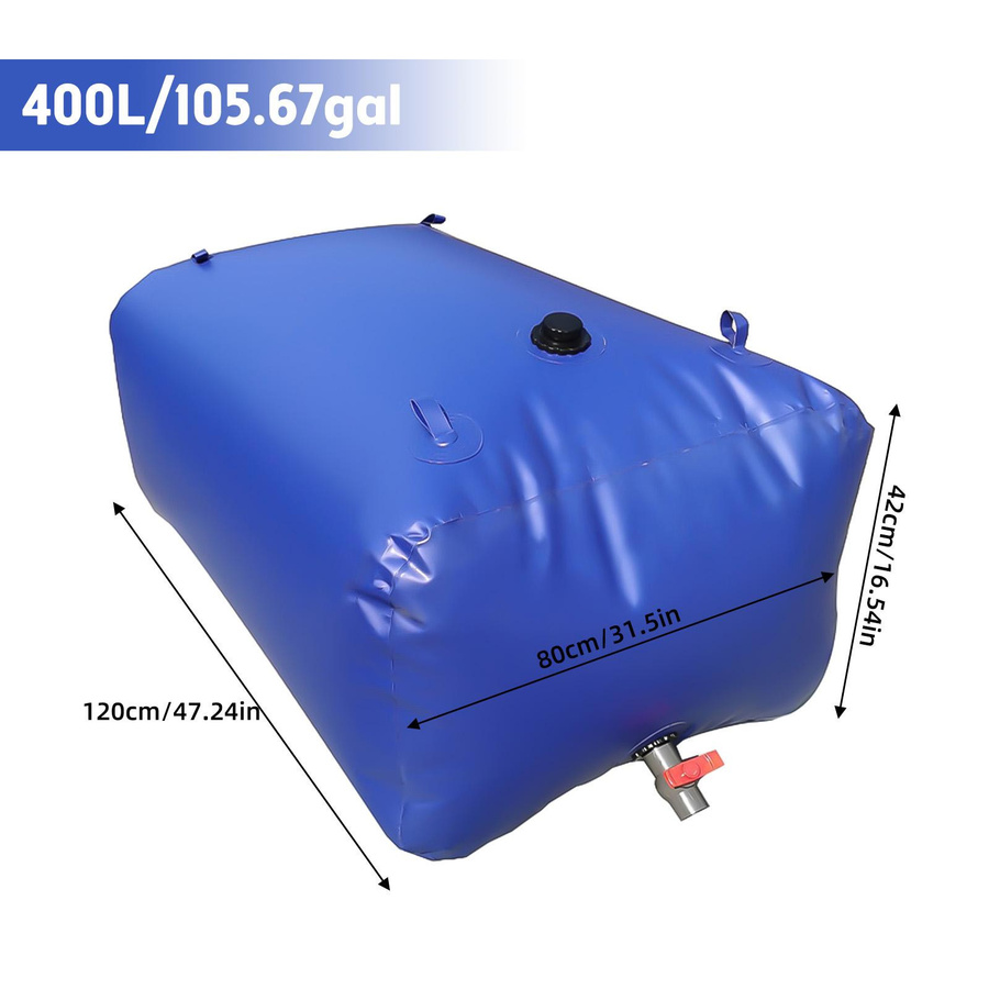 Aimo Wasserspeicherblase in Blau, faltbarer tragbarer Wassertank aus PVC mit 400 l Kapazität für Camping und Garten - Bild 4
