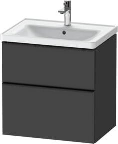 Duravit Waschtischunterschrank D-Neo Wandhängend in Weiß und Grau Matt, B/T/H: 63,4 x 45,2 x 62,5 cm - Bild 1