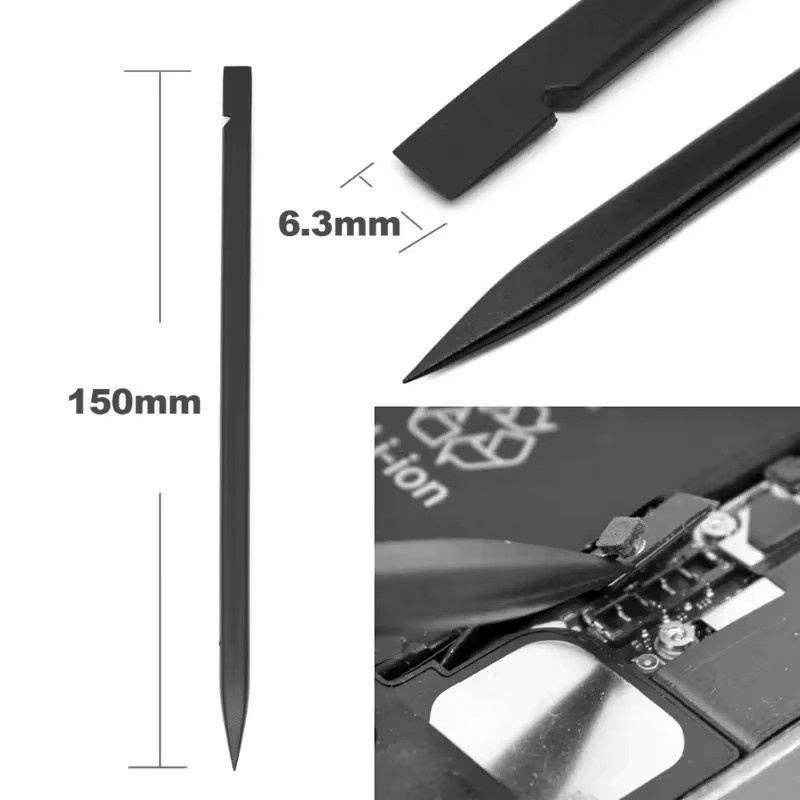 Accesfine 12-in-1 Reparatur-Set für Handys mit ESD Spudger, Kunststoff-Hebelwerkzeugen und Reinigungsbürste, Schwarz - Bild 2