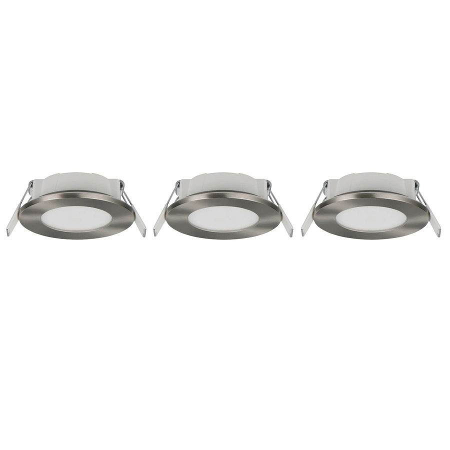 Trio LED-Einbauleuchten Himal Nickel Matt, 3er-Set, rund, dimmbar, IP65, Durchmesser: 8,5 cm - Bild 2