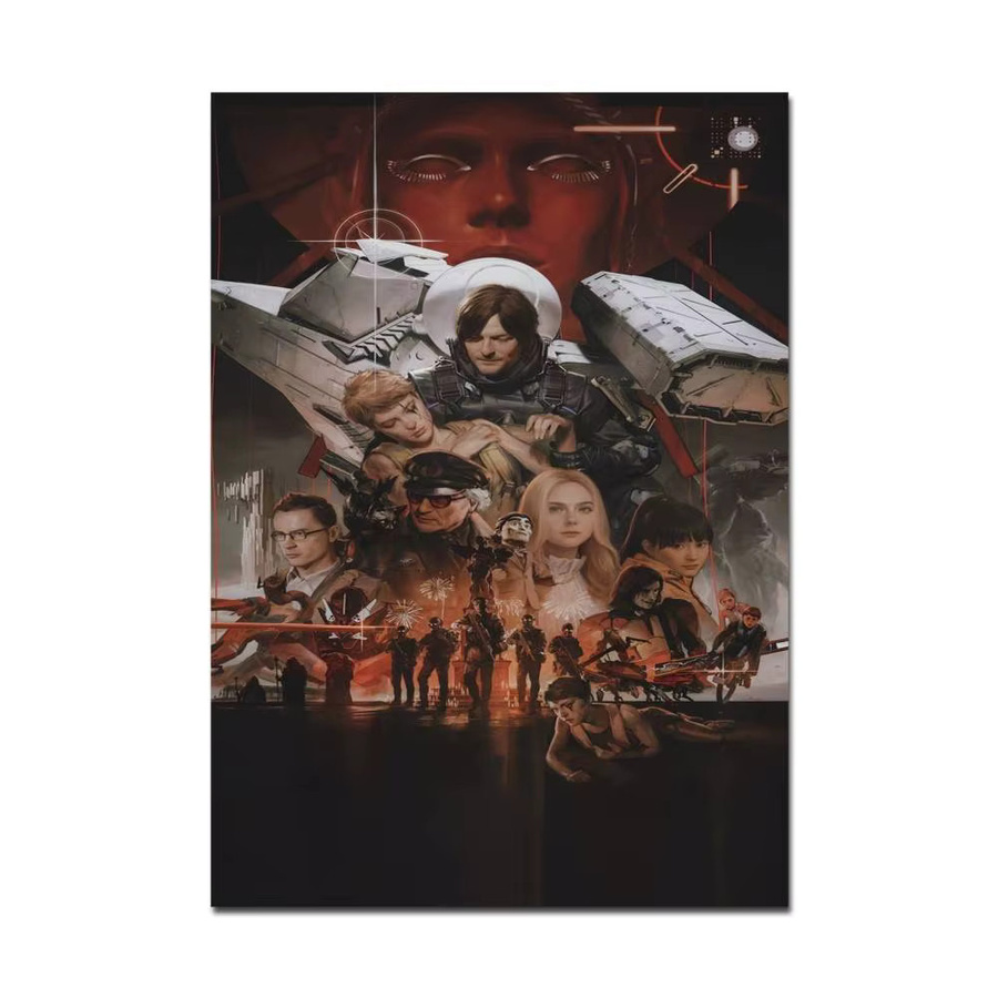 Death Stranding Selbstklebendes Kunstposter im Vintage-Stil, Mehrfarbiges Wandbild aus Papier, Breite: 15,0 cm, Höhe: 10,0 cm - Bild 3