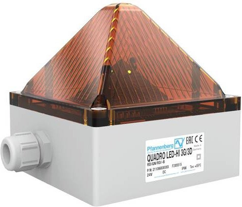 Pfannenberg LED-Leuchte QUADRO in Orange und Weiß aus Kunststoff - Bild 1
