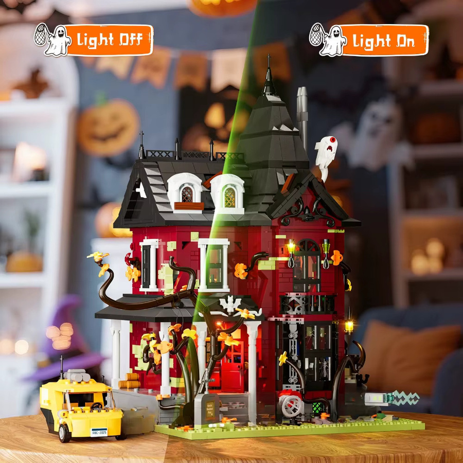 SixBricks MOC Mitternacht Horror Vampir Geisterburg, Bausteine Set - Bild 2