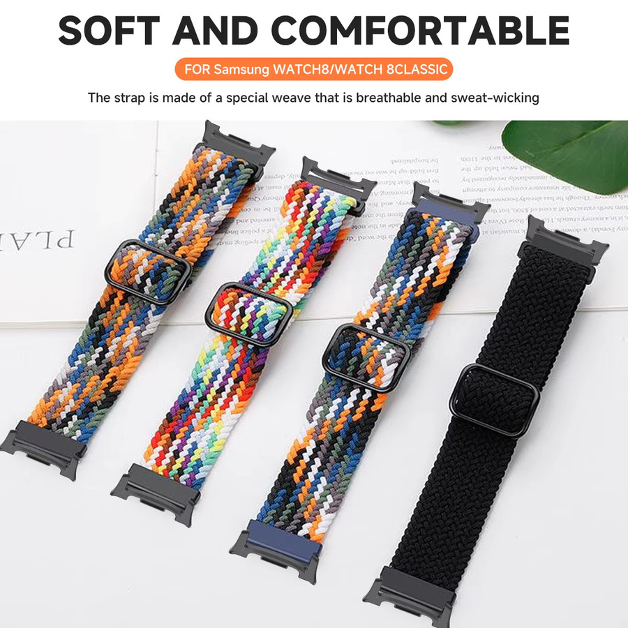 CAOWTAN Nylonarmband für Samsung Galaxy Watch 8, 8 Classic und Ultra 2025/7 Ultra, atmungsaktives Sportarmband aus geflochtenem Nylon, Multicolor, Unisex - Bild 3