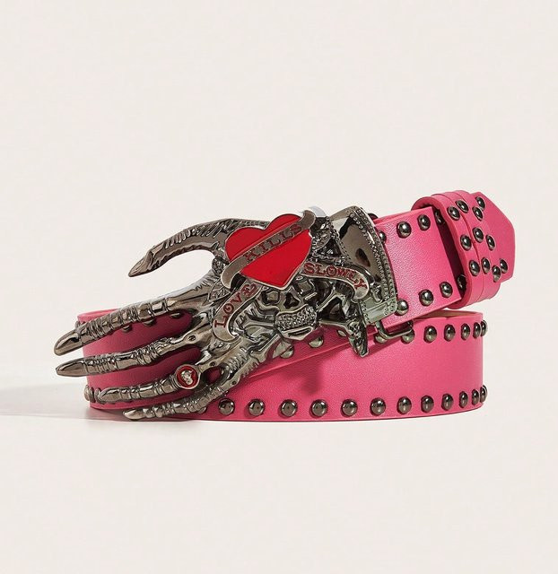 XYNN Gürtel, Totenkopf, Liebe, Palme, rosa, Damen - Bild 1