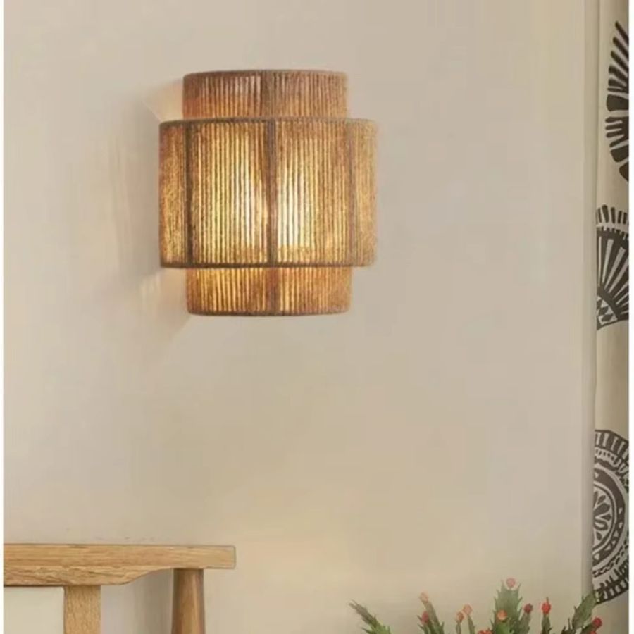 JOYINLED Moderne Hanfseil-Wandleuchte aus Kunsthandwerk für Wohnzimmer und Schlafzimmer - Bild 2