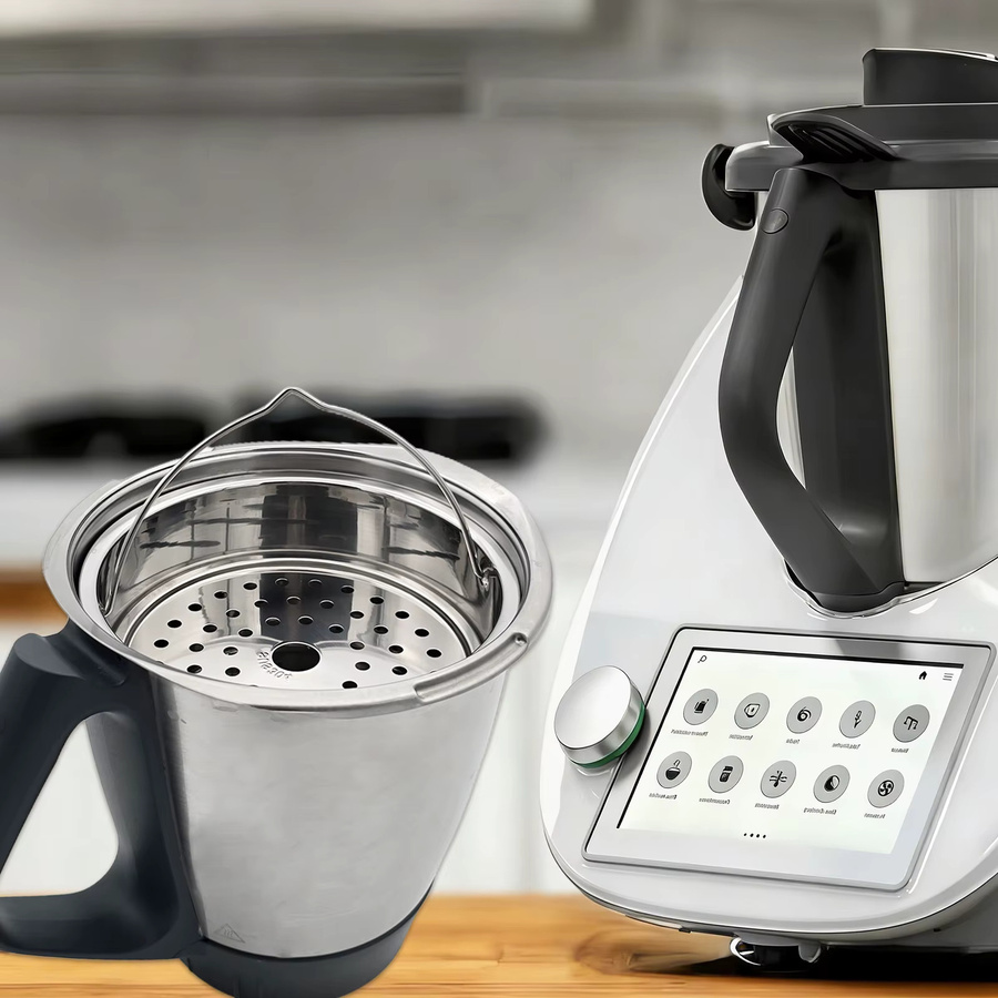 Vorwerk Dampfkorb aus Edelstahl 304 in Silber mit Griff, kompatibel mit Thermomix TM5 und TM6 - Bild 3