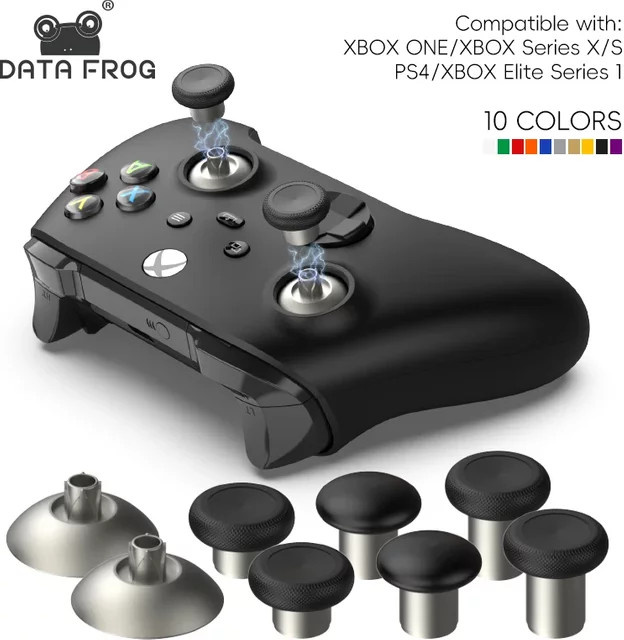 DATA FROG 8er-Pack magnetische Thumbsticks aus Metall für Xbox One Elite, Series X und Series S Controller, Hall-Effekt-Sensor Joystick-Kappen, Blau - Bild 1