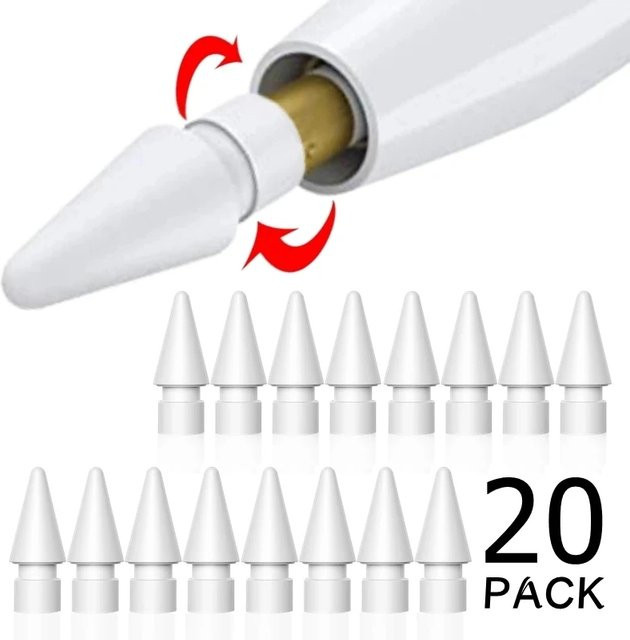Doppelschichtige Ersatzspitzen für Apple Pencil 1. und 2. Generation in Weiß für iPad Stylus Pen - Bild 1