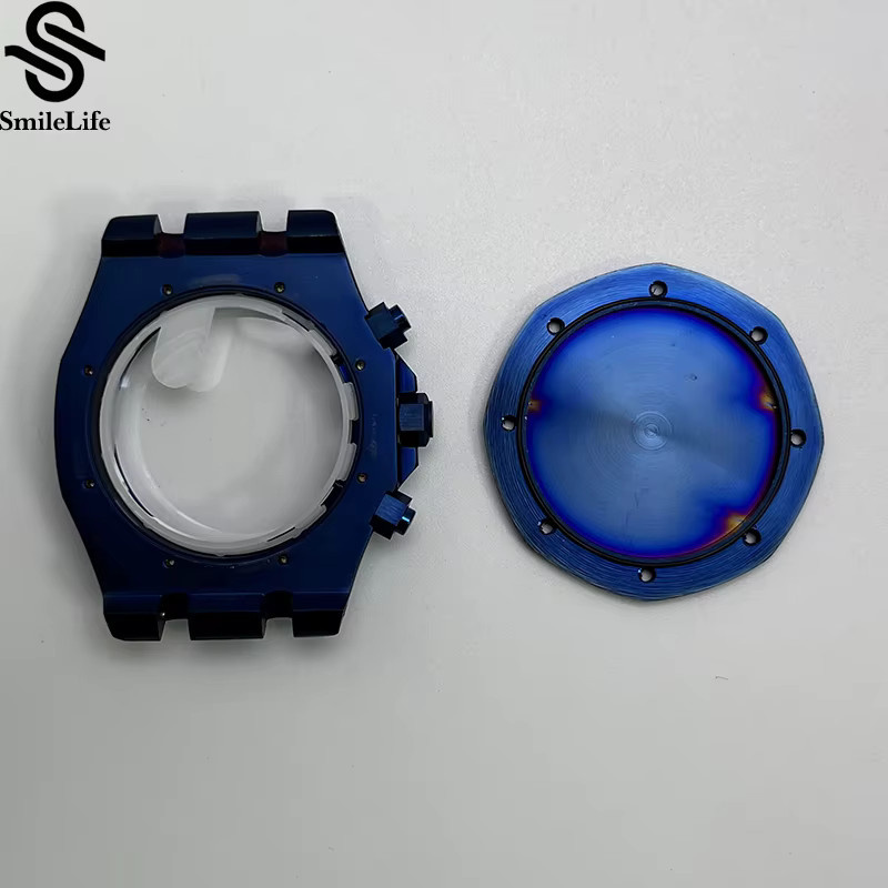 SmileLife Uhrengehäuse mit Armband, blau, 41 mm, Saphirglas, Quarzwerk, VK63-Uhrwerk, Uhrenzubehör - Bild 5