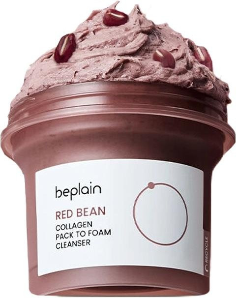 beplain Red Bean Collagen Pack to Foam Cleanser, 100 ml, für empfindliche Haut - Bild 1
