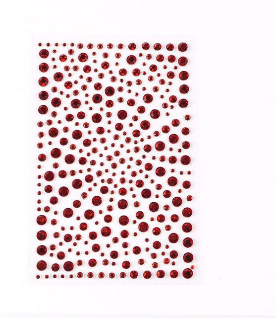 Strass-Aufkleber Edelsteine, rot, glänzend, Unisex - Bild 1