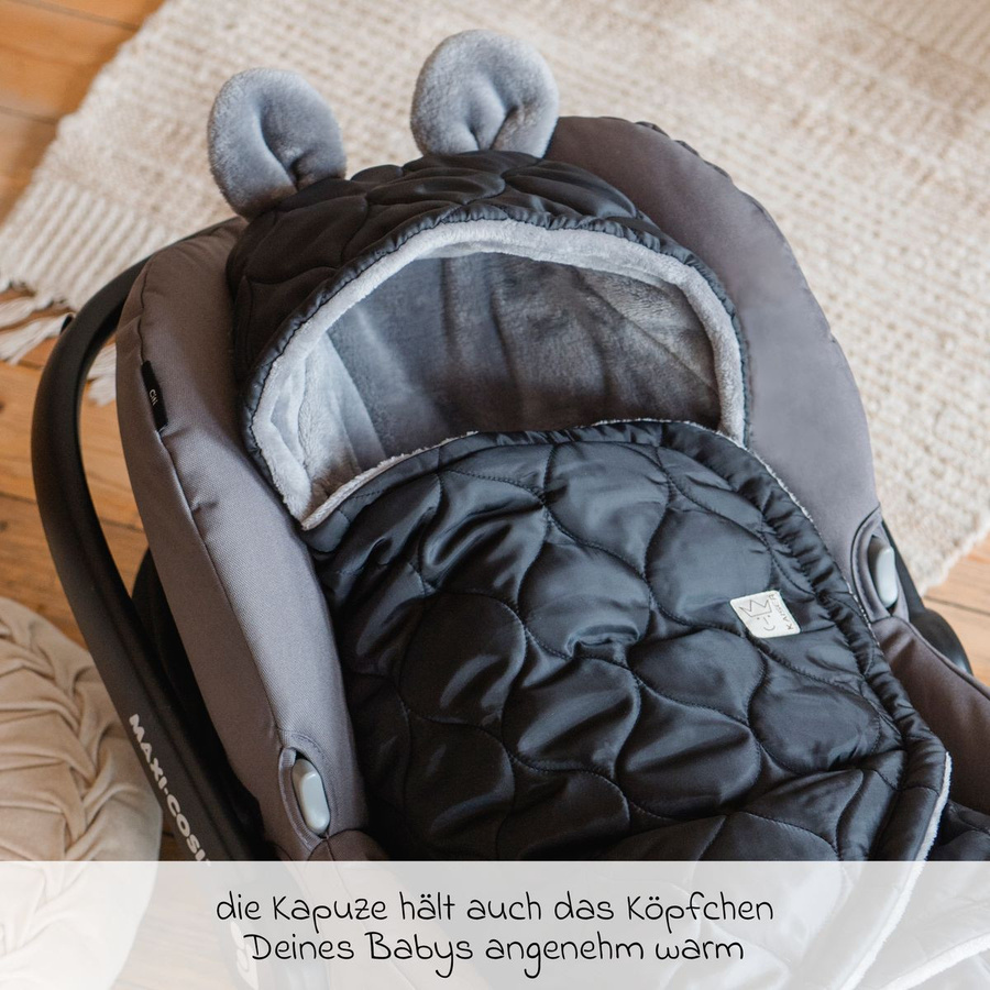 Kaiser Einschlagdecke Recy Small aus 100% recyceltem Polyester für Babyschalen in Black Grey - Bild 4