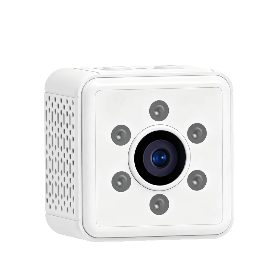 PNZEO Mini Kabellose Sicherheitskamera Tragbare Intelligente Innen-Nanny-Cam mit Bewegungsalarmen in Weiß - Bild 1