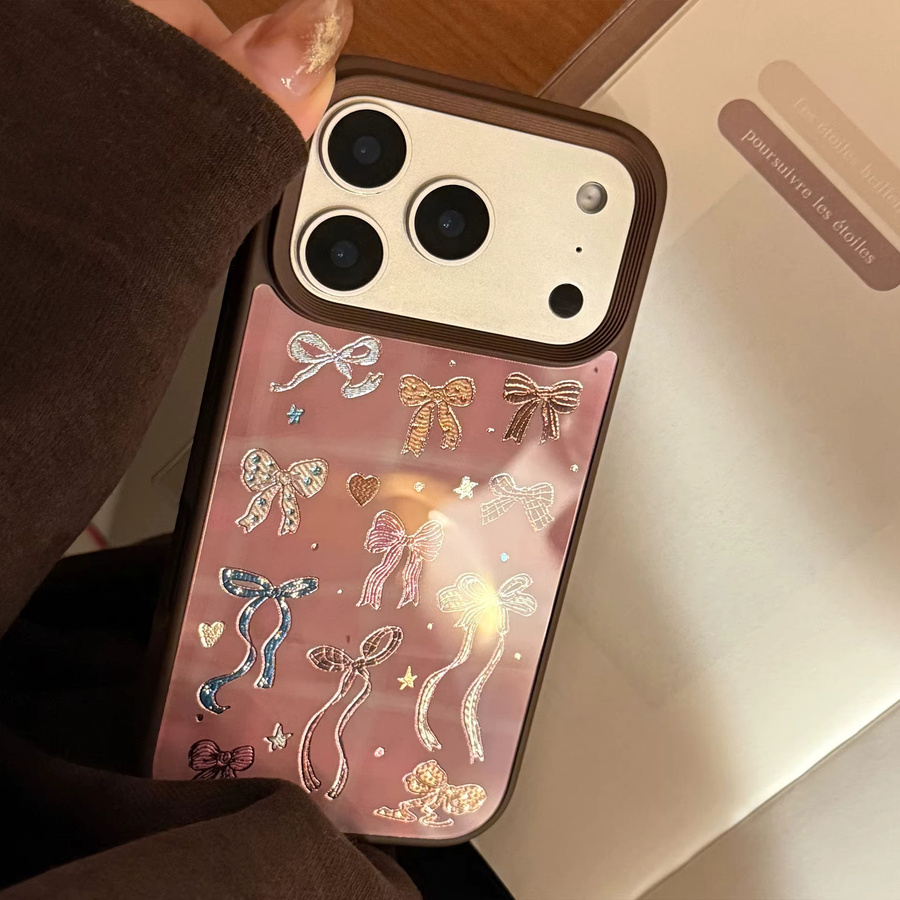 MUQGEW Handyhülle mit braunem Schleifenmuster für iPhone 11 bis iPhone 17 Pro Max, stoßfeste Schutzhülle, mehrfarbig - Bild 4