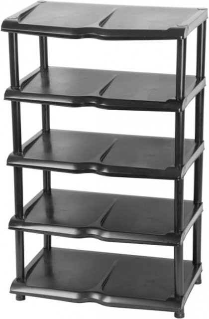 PROREGAL Kunststoffschuhregal Oxford mit 5 Ebenen in Schwarz, H x B x T: 86 x 48 x 30,5 cm - Bild 1