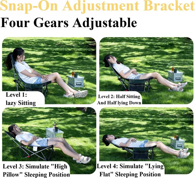 Mountainhiker Vierstufiger Verstellbarer Campingstuhl in Grün mit Armlehnen und Textilene-Bezug - Bild 1