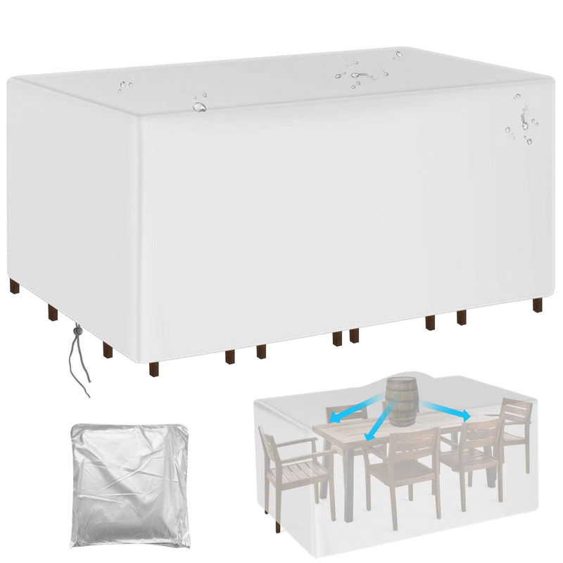MY BAKERMAN Gartenmöbel-Abdeckung in Silber, wasserabweisend und UV-beständig für Terrassenstühle, Sofas und Tische - Bild 4