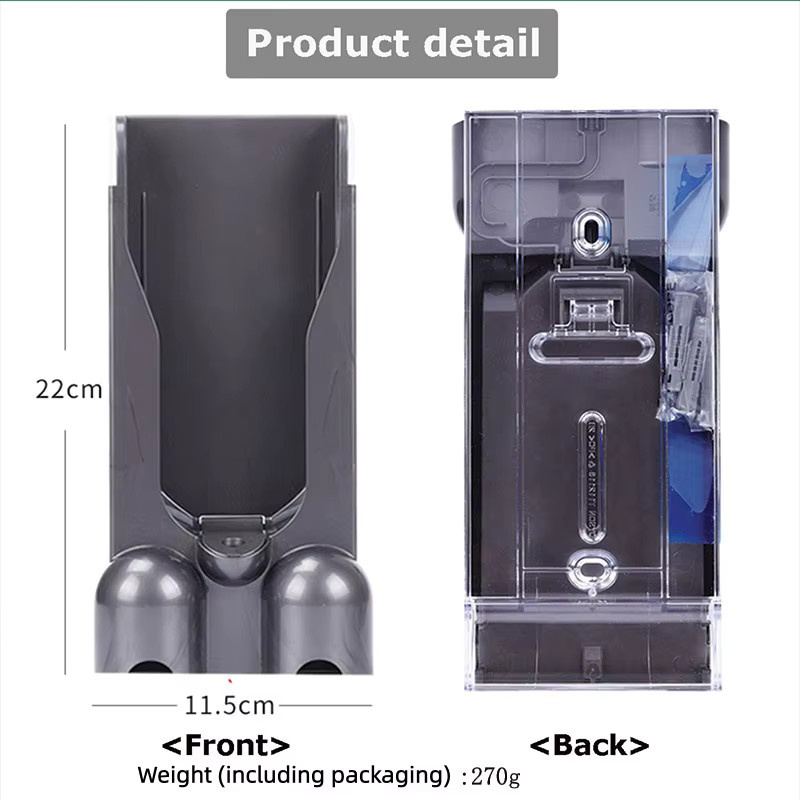 Wandmontierte Ladestation und Aufbewahrungshalter mit Regal für Dyson V10 Staubsauger, Kunststoff, B/T/H: 22,0 x 11,5 x 2,0 cm - Bild 2