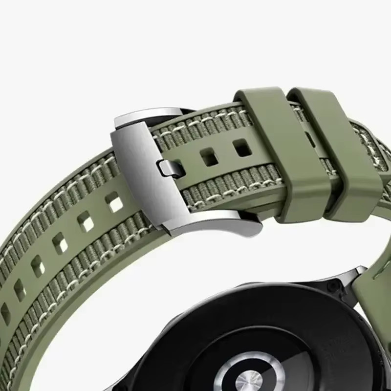 Huawei Uhrenarmband Silikon, geflochtenes Nylon, green, 22 mm - Bild 2