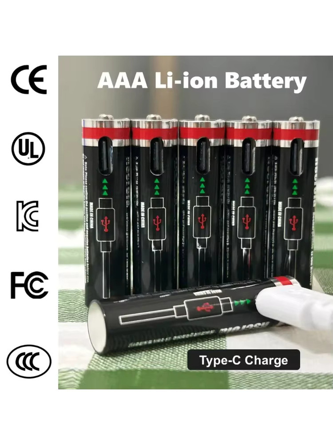 Rscrola AAA Li-Ionen-Wiederaufladbare Batterie mit 8000mAh und USB-C Schnellladung, Schwarz - Bild 7
