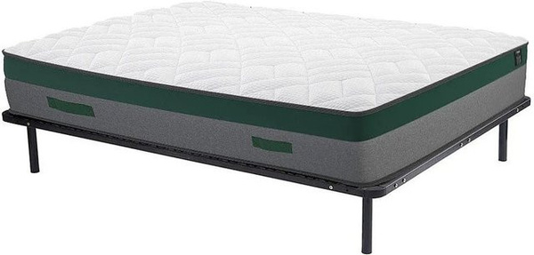 YSMÉE Matratze und Lattenrost Prestige Set mit Taschenfederkern in Schwarz und Grau, B/T/H: 160 x 200 x 38 cm