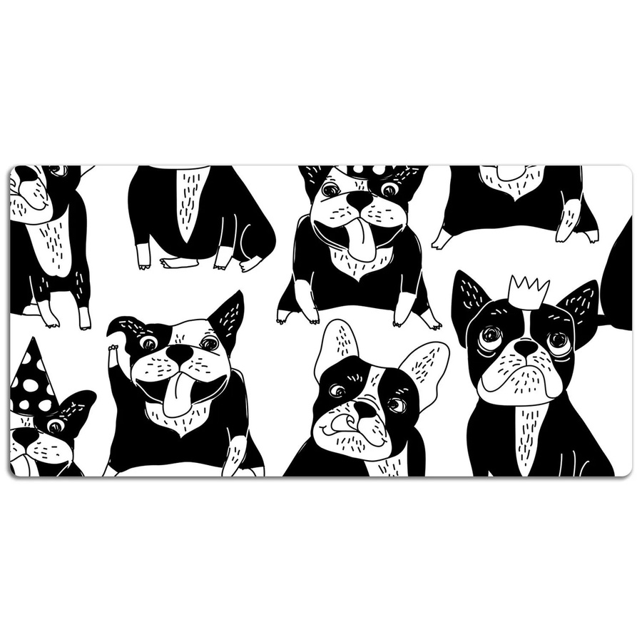 Tulup Schreibtischunterlage Glückliche Hunde in Weiß, B/T: 120 x 60 cm - Bild 2