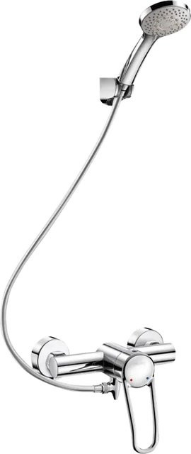 Delabie Duschsystem 2739EPS Securitouch selbstentleerend in Chrom mit Handbrause, Wandmontage, Silber - Bild 1