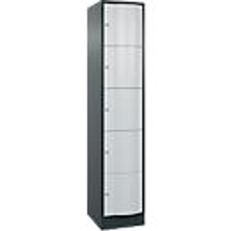 C+P Schließfachschrank Resisto mit 5 Fächern und Schloss, Anthrazitgrau/Lichtgrau, B/T/H: 39,6 x 54,0 x 195,0 cm - Bild 2