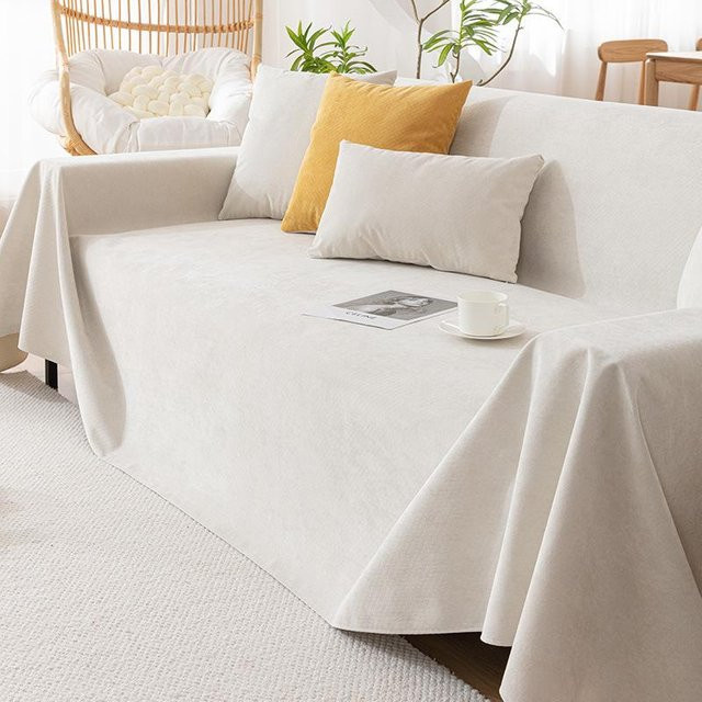 Wasserdichter und rutschfester Sofabezug von BC Pet Supplies im nordischen Stil aus Chenille, beige, Breite: 180 cm, Tiefe: 90 cm - Bild 1