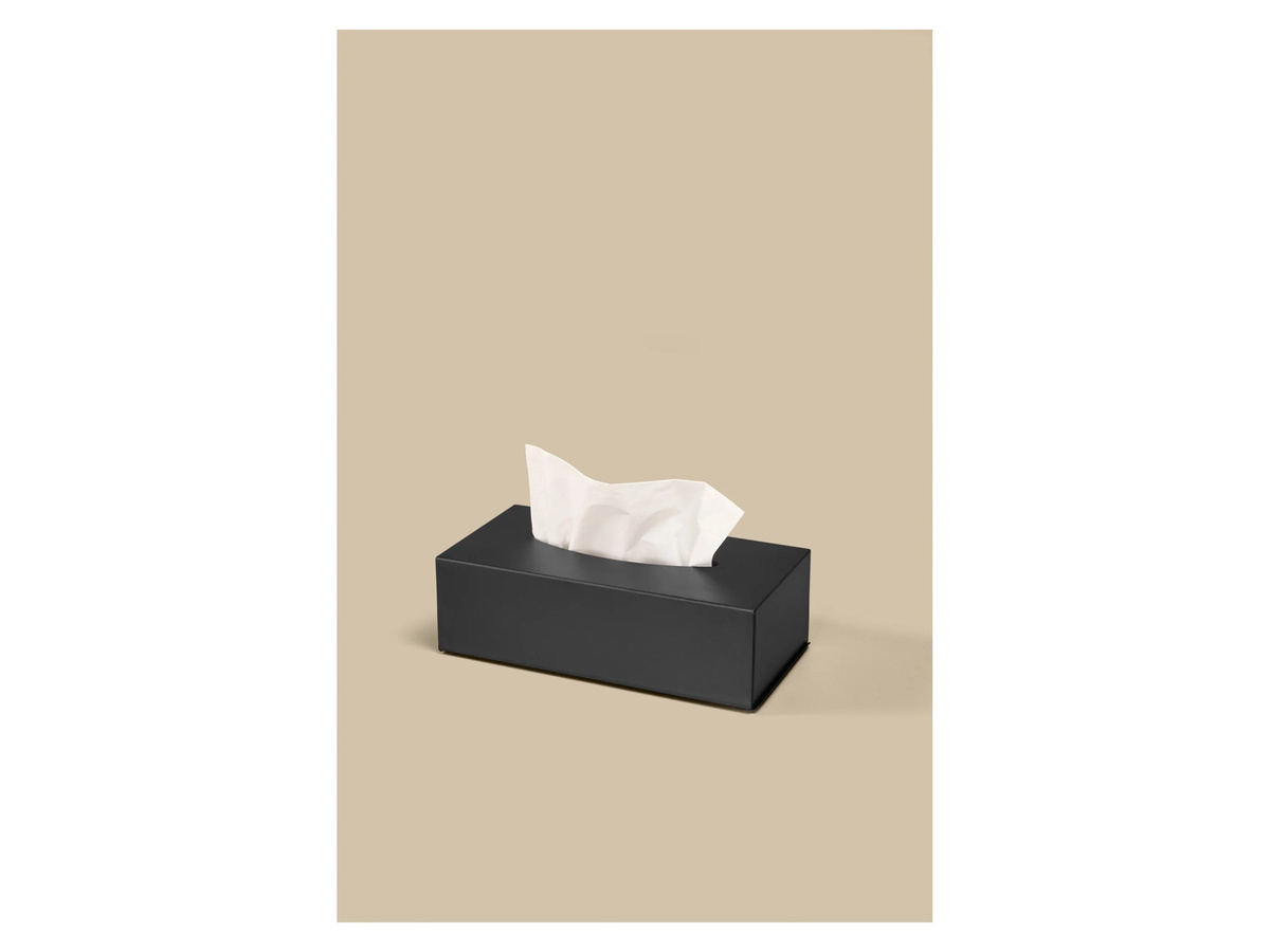 LIVARNO Wandmontierte WC-Bürstengarnitur mit Toilettenrollenhalter und Kosmetiktuchbox in Schwarz, B/T/H: 24,0 x 12,0 x 7,5 cm - Bild 2