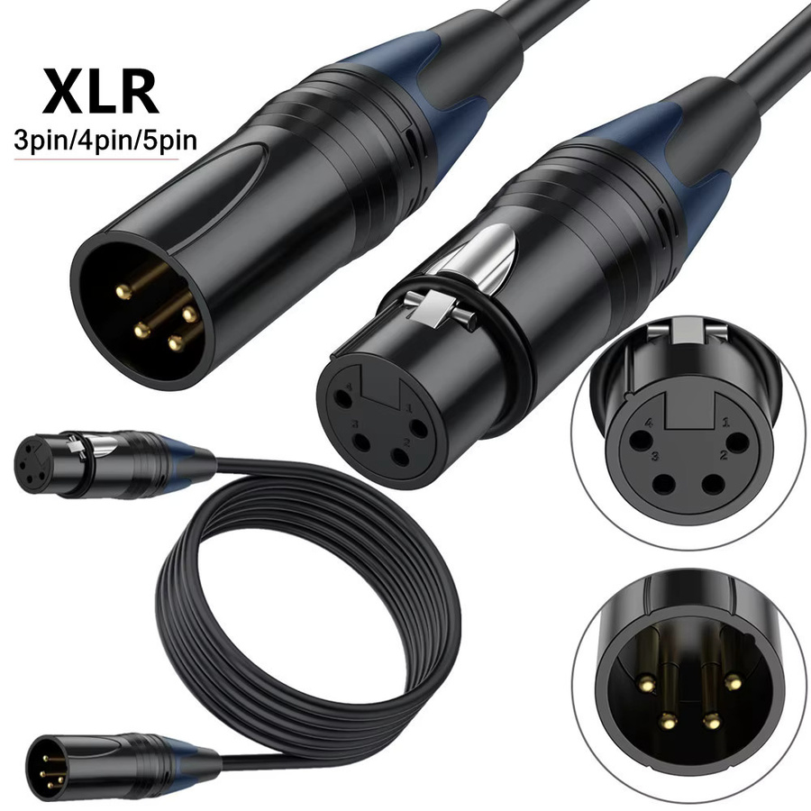 XLR Stecker auf Buchse Versorgungskabel in Schwarz für DSLR Kamera, Überwachung, DMX und Audio Mischpult - Bild 2