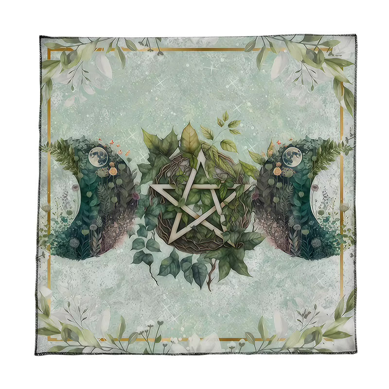 VIKAMA Tarot Altartuch Regenbogen Blume des Lebens mit geometrischem Farbverlauf als Ritual-Tischdecke und Meditationsmatte in Multicolour - Bild 2