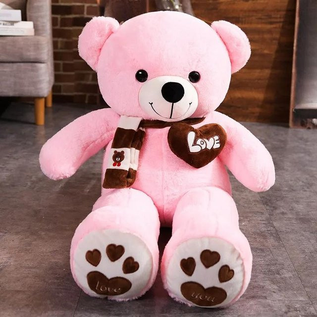 Kidsly Teddybär mit Schal, Kuscheltier, rosa, ab 3 Jahren - Bild 1