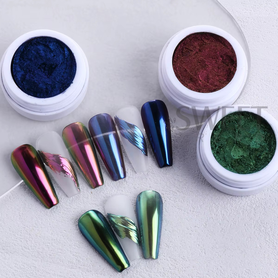 SWEET TREND Glitzerpulver Chamäleon-Effekt, Regenbogen-Chrom-Pigment, Metallic, Unisex - Bild 4