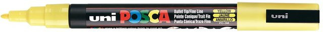 uni POSCA Marker PC-3M Permanentmarker in Gelb mit feiner Spitze (0,9-1,3 mm) - Bild 2