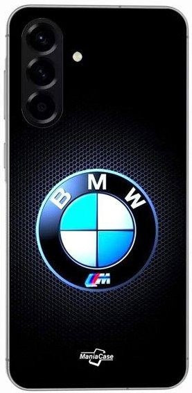 Maniacase Silikon Hülle für Samsung Galaxy A26 mit BMW M Logo in Schwarz und leuchtendem Karbon-Design - Bild 1