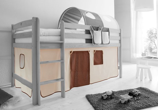 TiCAA Classic Vorhangstoffe für Hochbetten in Beige - Bild 1