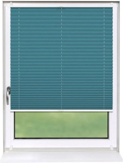 Deco-Raum Plissee Basic Klemmfix ohne Bohren, Farbe Petrol, blickdicht, B: 45 cm, H: 150 cm - Bild 1