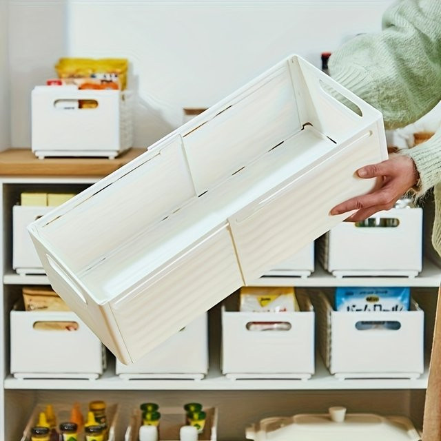 Untior 3-teiliges faltbares Aufbewahrungsbox-Set aus PP-Kunststoff in Weiß für Schlafzimmer, Büro und Badezimmer - Bild 1