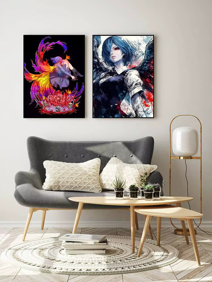Anime Manga Poster Touka Kirishima Tokyo Ghoul Vintage Wandkunst aus Papier, B/H: 15 x 15 cm - Bild 7